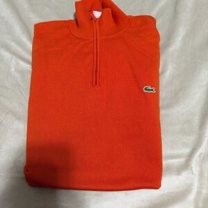 Lacoste Men's Vibrant Orange Zip-Up Sweater